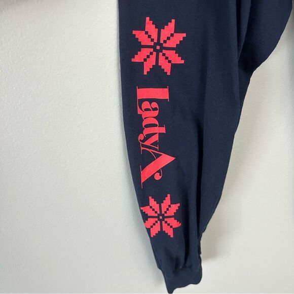 Lady A Navy Holiday Christmas Long Sleeve T-Shirt Size XL Country Band - Picture 5 of 14